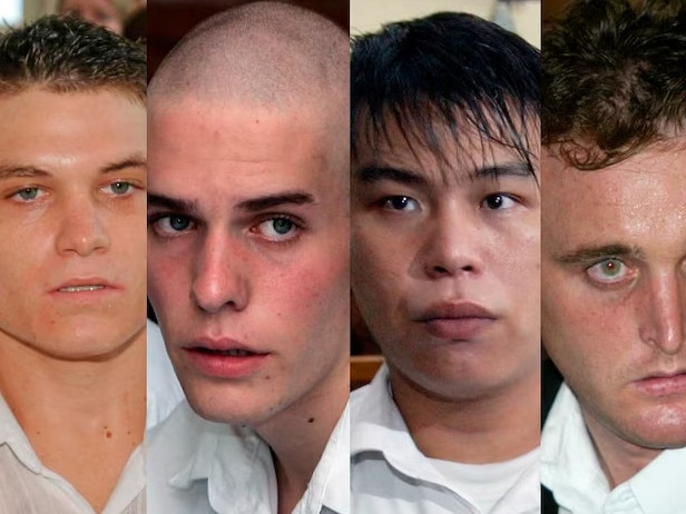 Bali Nine members Scott Rush, Matthew Norman, Si-Yi Chen, Martin Stephens, and Michael Czugaj . Picture: Supplied