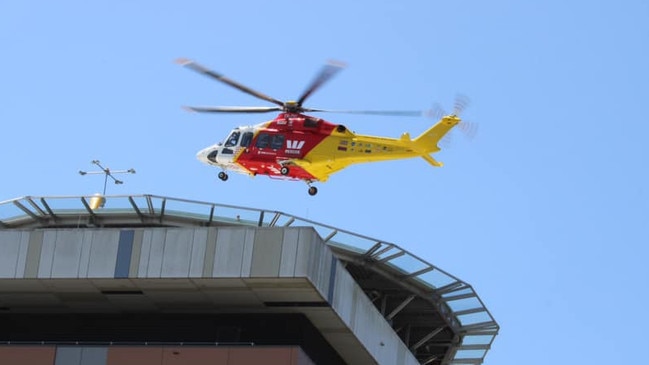 A Westpac Life Saver Rescue helicopter lands at Lismore Base Hospital. Picture: The Northern Star/File