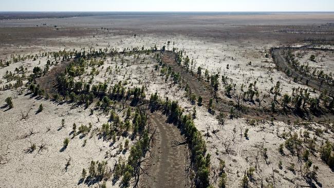 The Darling River in drought. Picture: Toby Zerna