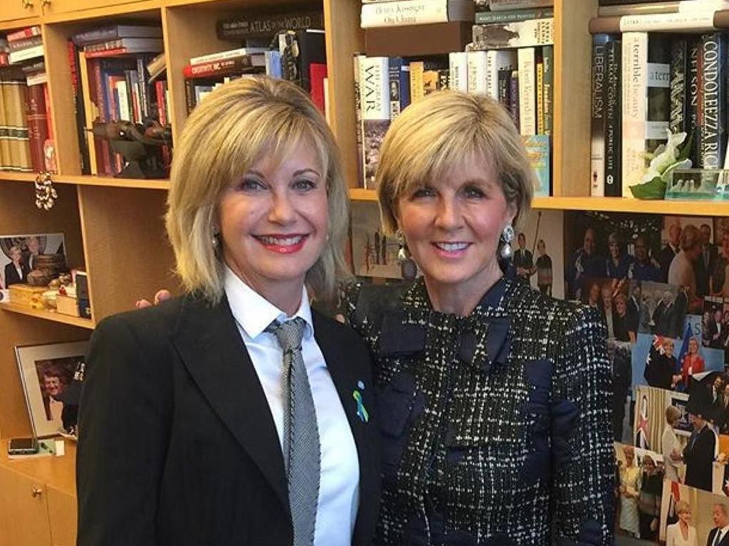 Julie Bishop and Olivia Newton John. Picture: Instagram