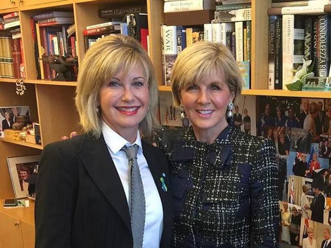 Julie Bishop and Olivia Newton John. Picture: Instagram