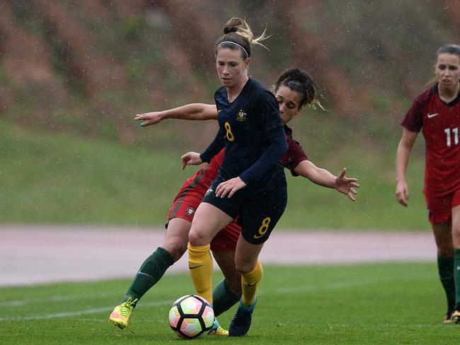 Elise Kellond-Knight (playing for the Matildas in the Women's Algarve Cup Tournament) will play for Melbourne City this season. Picture: Getty Images