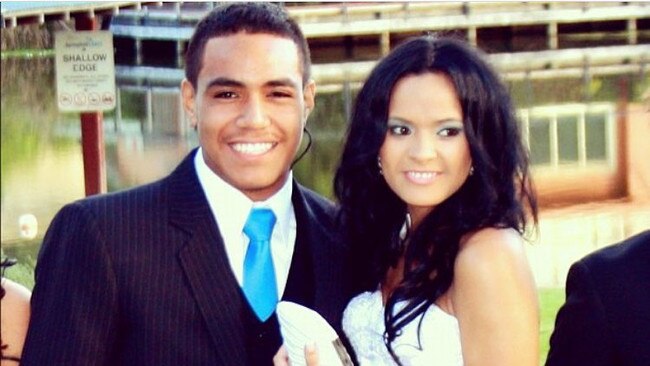 Joe Ofahengaue and wife Sofi Leota at the high school formal in 2011. Photo: Instagram.