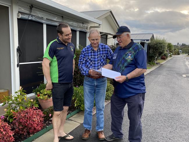 Alexander Manfield, John Telfer and Doug cutmore are working to get the book published and available to purchase (Photo: supplied Warwick Thistle Pipe Band).