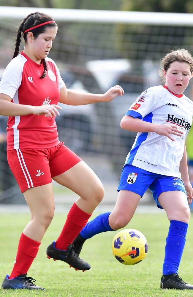 SOCCER: U 13 girls, Woombye V Nambour Yandina United. Picture: Patrick Woods.