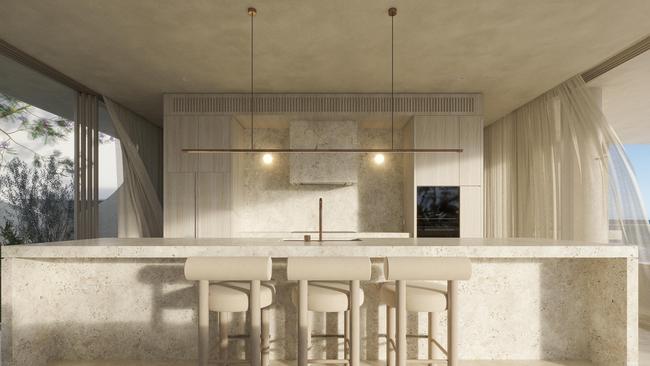 An artist's impression of the kitchen in 'Horizon', designed by award-winning builder/developer, Graya. Image supplied.