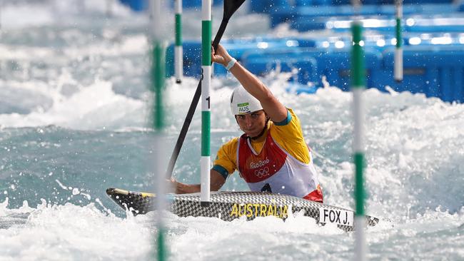 Jessica Fox competes in the Women's Kayak Slalom (K1) heats on Day 3 of the Rio 2016 Olympic Games. Picture: Alexander Hassenstein/Getty Images