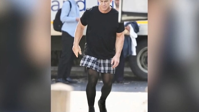 John Cena spotted rocking short skirt, thigh-highs and heels