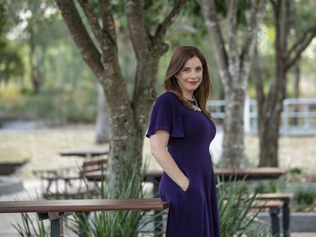 Federal Labor MP Anika Wells will enter the history books when she has twins in November. Picture: Mark Cranitch.