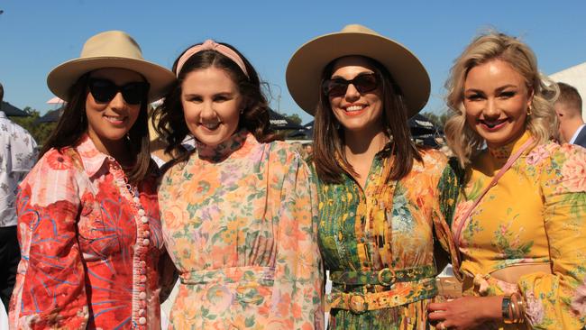 POP UP POLO BUNDABERG 2021: Alena Lennox, Kate Fisher, Sue-Ellen Wessel and Brooklyn Handley at the polo.