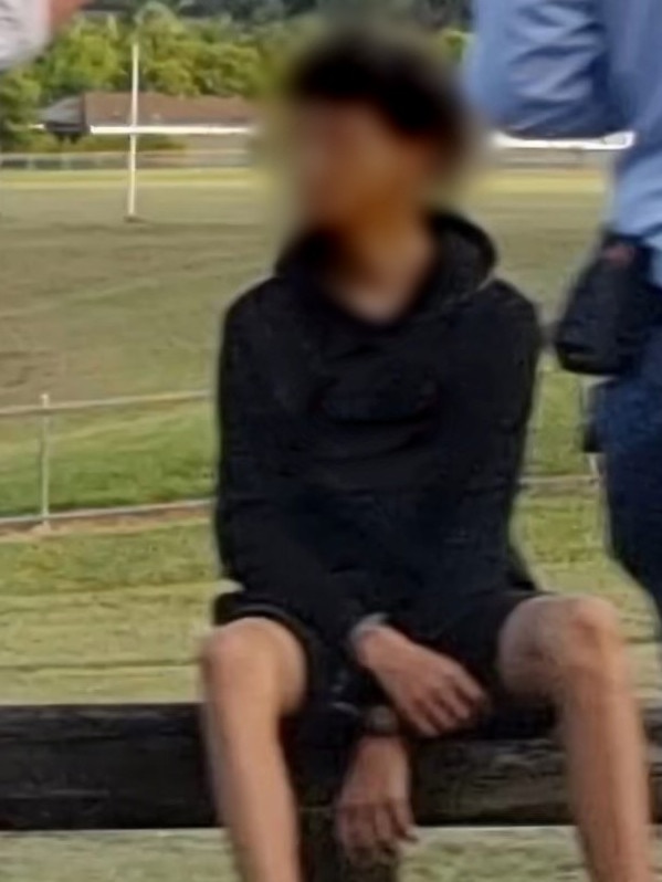 Alleged teen offender taken into custody by police at Nerang. Picture: Supplied.