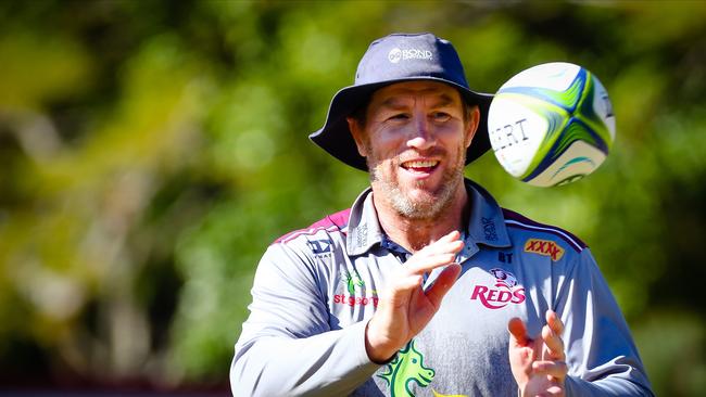 Queensland Reds coach Brad Thorn is pleased with his side ahead of Friday’s battle with the Waratahs. Picture: Patrick HAMILTON / AFP