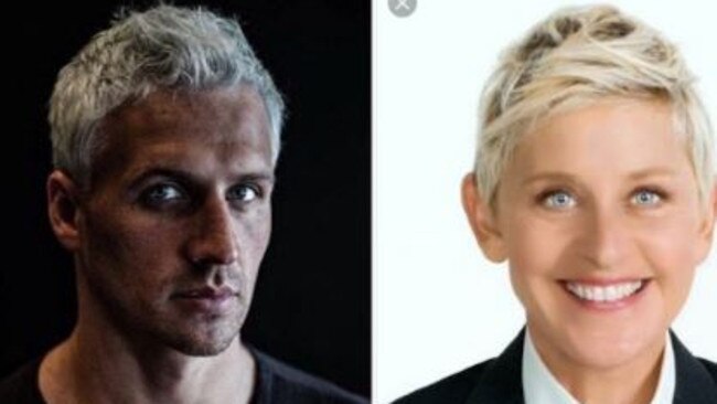 Lochte’s new do has earned him comparisons to Ellen de Genere