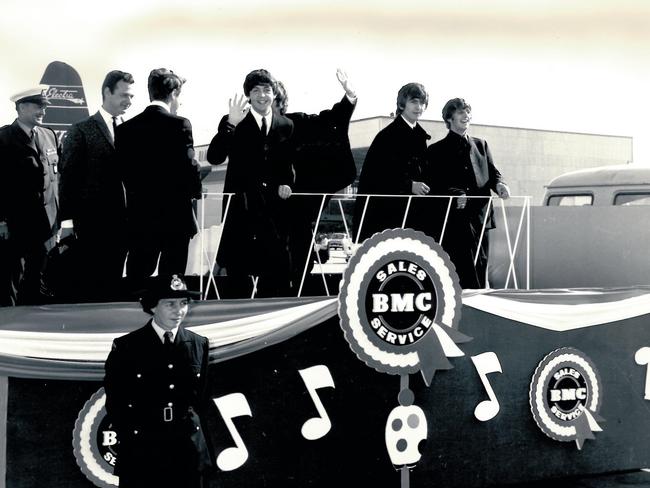 The Beatles land in Australia in 1964 for a tour. Picture: News Corp