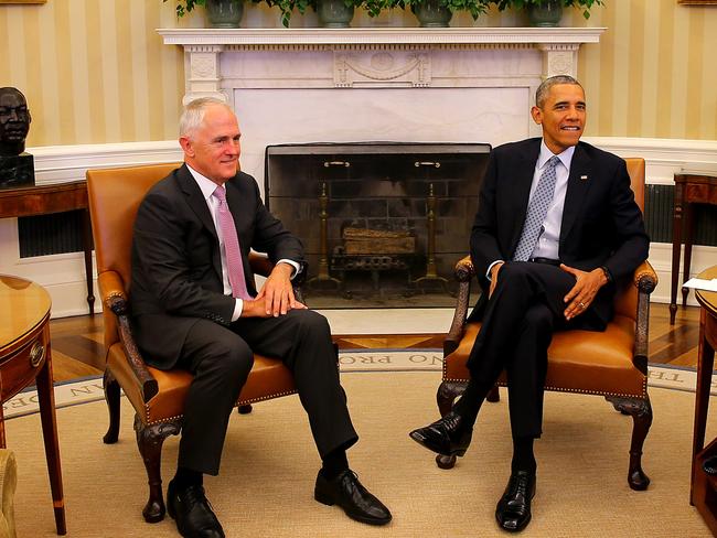 PM Malcolm Turnbull meets President Barack Obama in the Oval Office. Photo: Nathan Edwards