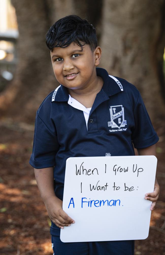 Toowoomba East State School prep student Christian on the first day of school, Tuesday, January 28, 2025. Picture: Kevin Farmer