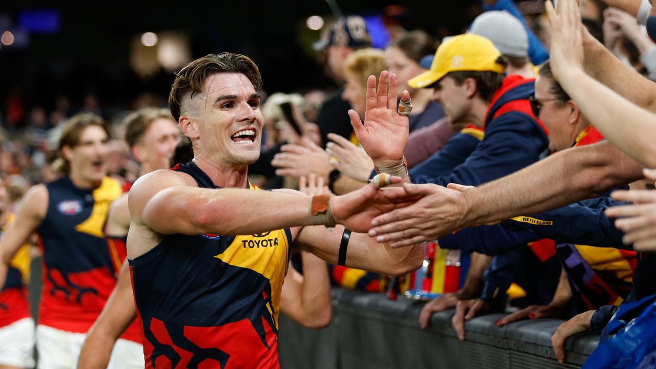 Adelaide’s season is still alive. (Photo by Dylan Burns/AFL Photos via Getty Images)