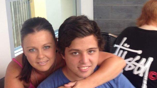 Dylan Carpenter tragically died at Fingal Head. He is pictured with his mum Natalie.