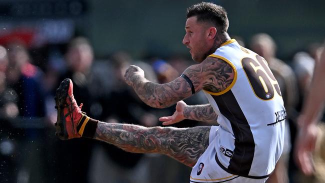 Shannon Ball gets a kick for Thomastown. Picture: Andy Brownbill