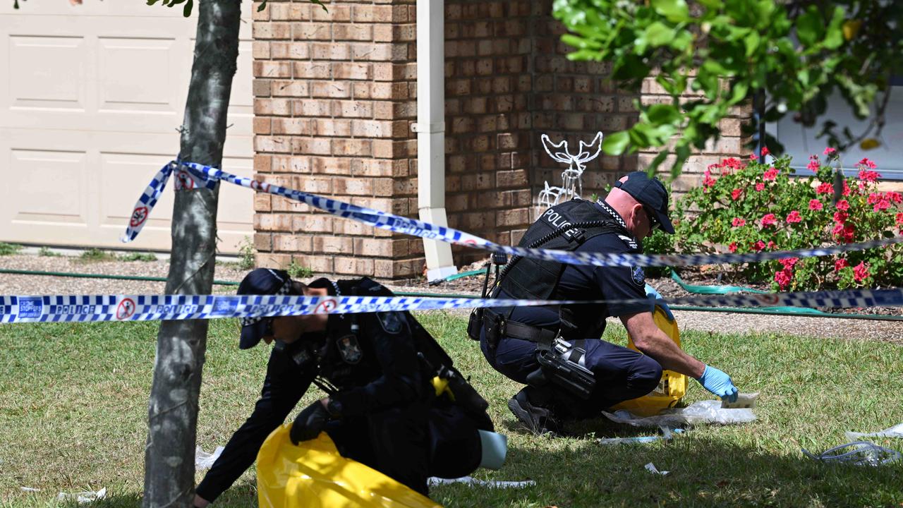 Police at the scene of Emma Lovell’s stabbing death. Pic: Lyndon Mechielsen.