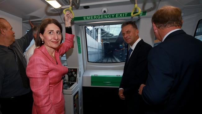 It was the first ride on the brand new Sydney Metro North West line. Picture: Toby Zerna