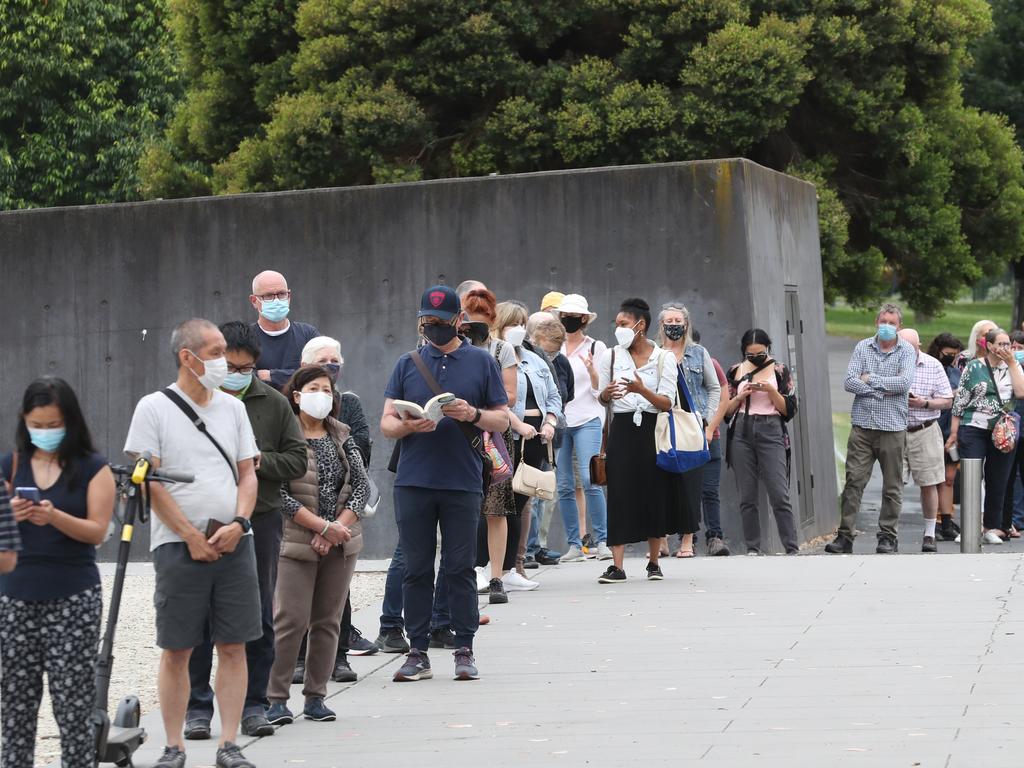 Children will soon join the queues of people who are being vaccinated across Melbourne. Picture: David Crosling / NCA NewsWire