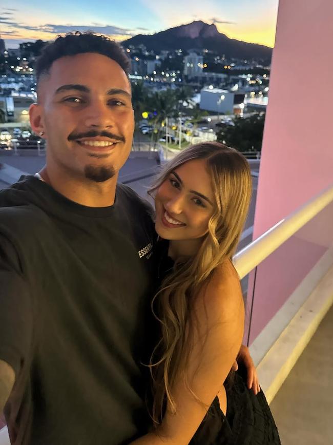 Robert Derby with his fiancee Waverley enjoy the view overlooking Townsville. Picture: Instagram.