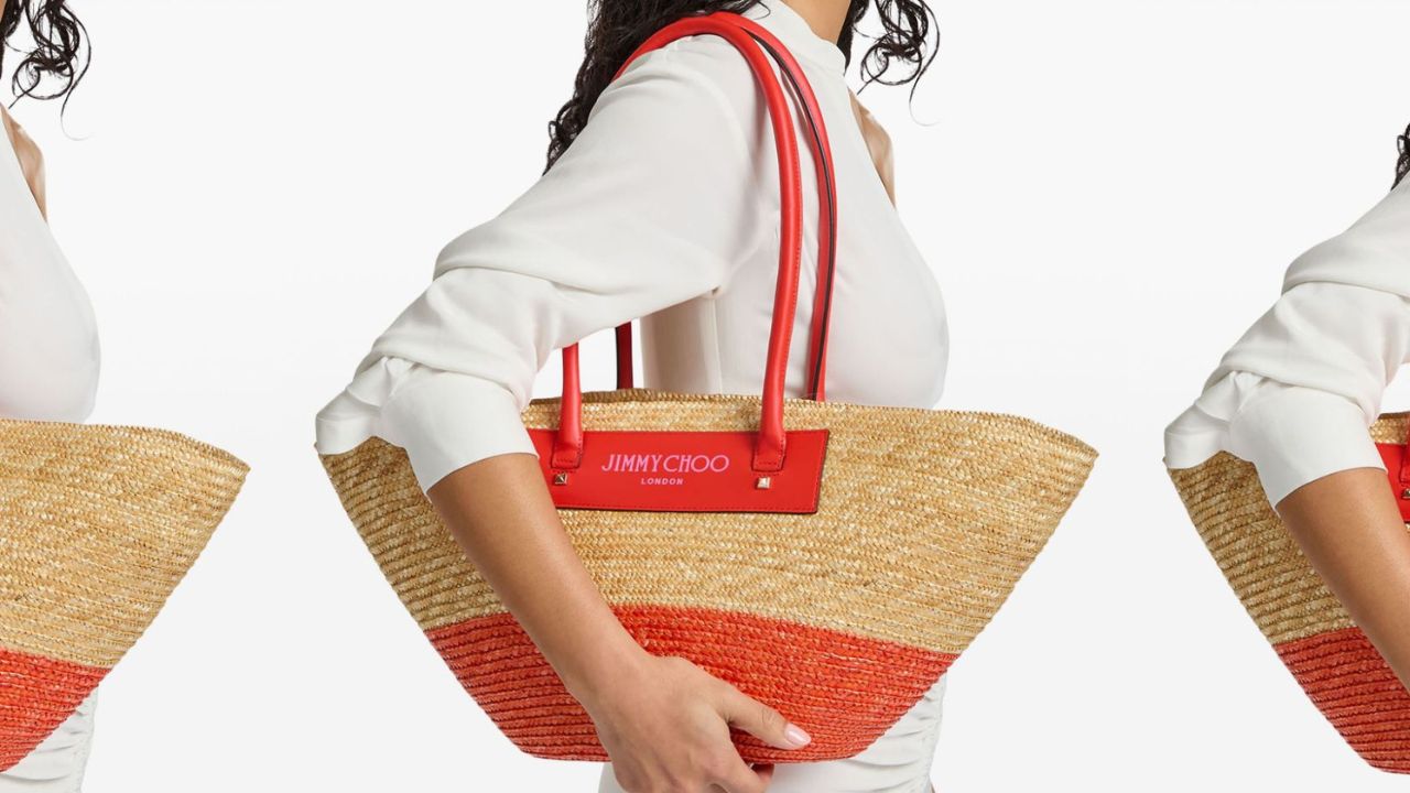 Jimmy Choo Woven Beach Basket. Picture: FARFETCH