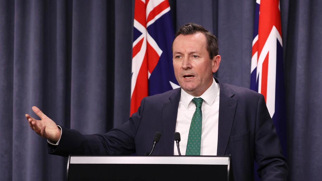 Politics. Premier Mark McGowan holds a Covid related press conference at Dumas House in West Perth. Picture Jackson Flindell The West Australian