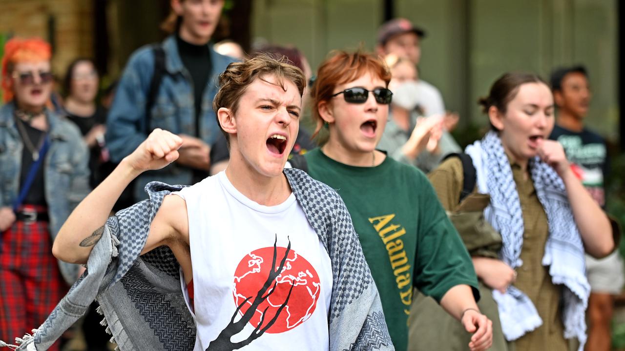 A pro-Palestine protest at the University of Queensland’s St Lucia campus. Picture: John Gass