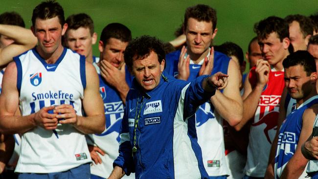 Pagan coaching North Melbourne Kangaroos in 1999.
