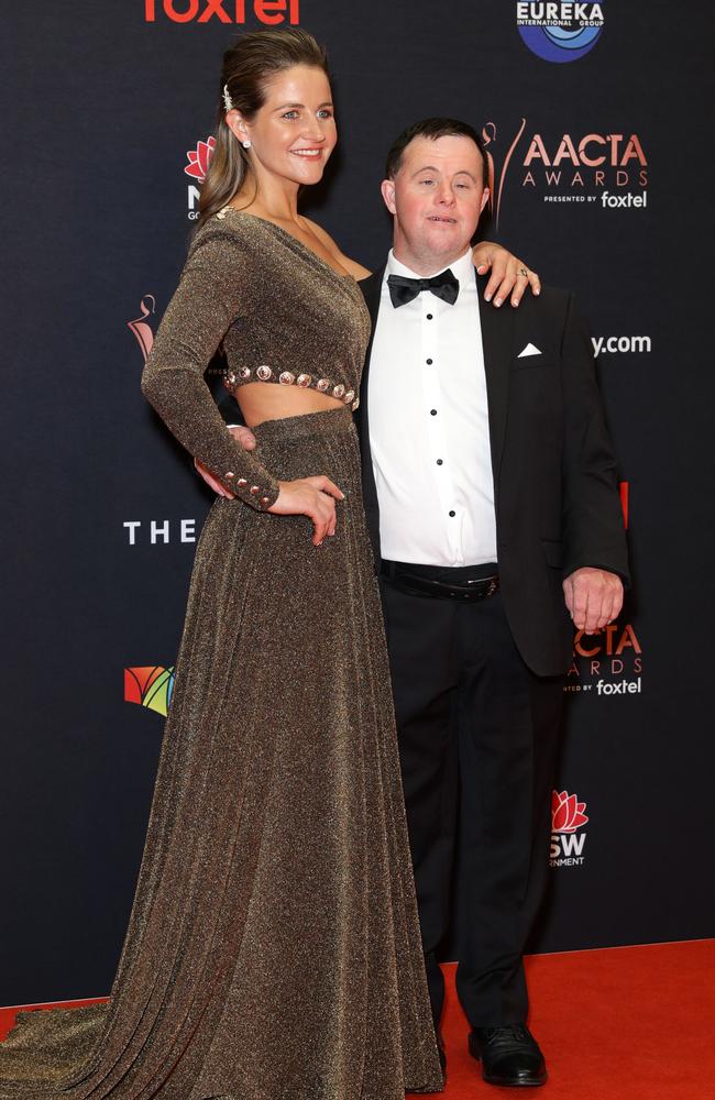 Michelle Payne with brother Stevie at the 2019 AACTA Awards. Matrix Media Group.