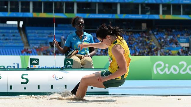 Jodi Elkington-Jones won bronze in the long jump T37 final.