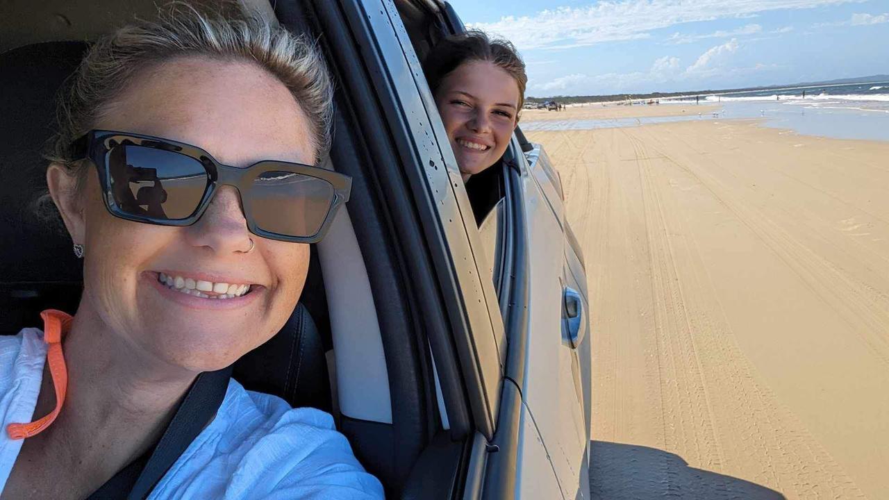 Kerissa and Mark Kelly's family arrived only moments after a 'huge' landslide between Rainbow Beach and Double Island Point. Picture: Supplied