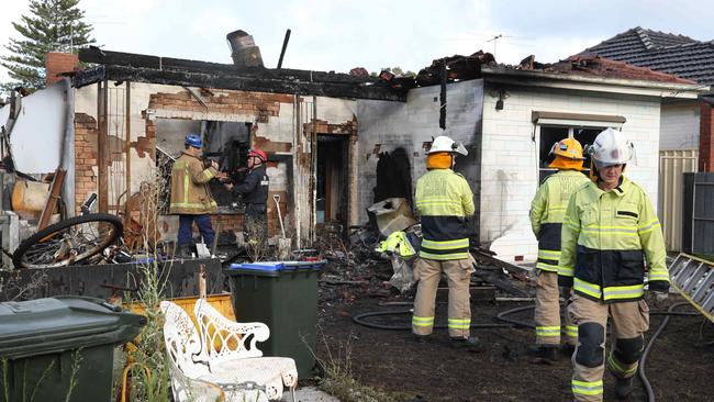 A man has been charged with arson over a fire that destroyed this at Grange in the early hours of Saturday. Picture: Dean Martin / AAP