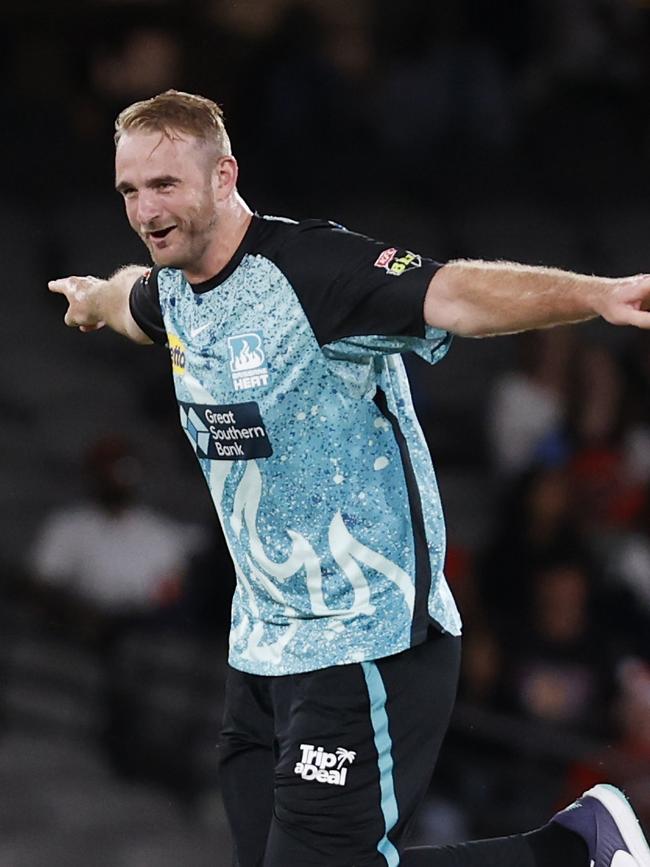 The aeroplane has take off after one of Walter’s 17 wickets last season. Picture: Darrian Traynor/Getty Images