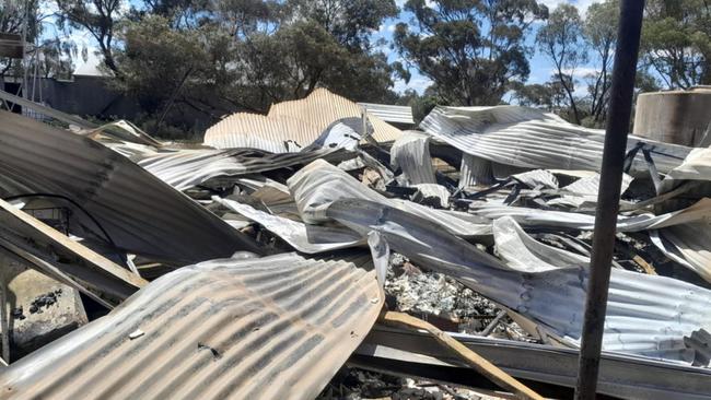 The aftermath of the devastating house fire in Walpeup that left the Coleman family homeless, with no earthly possessions