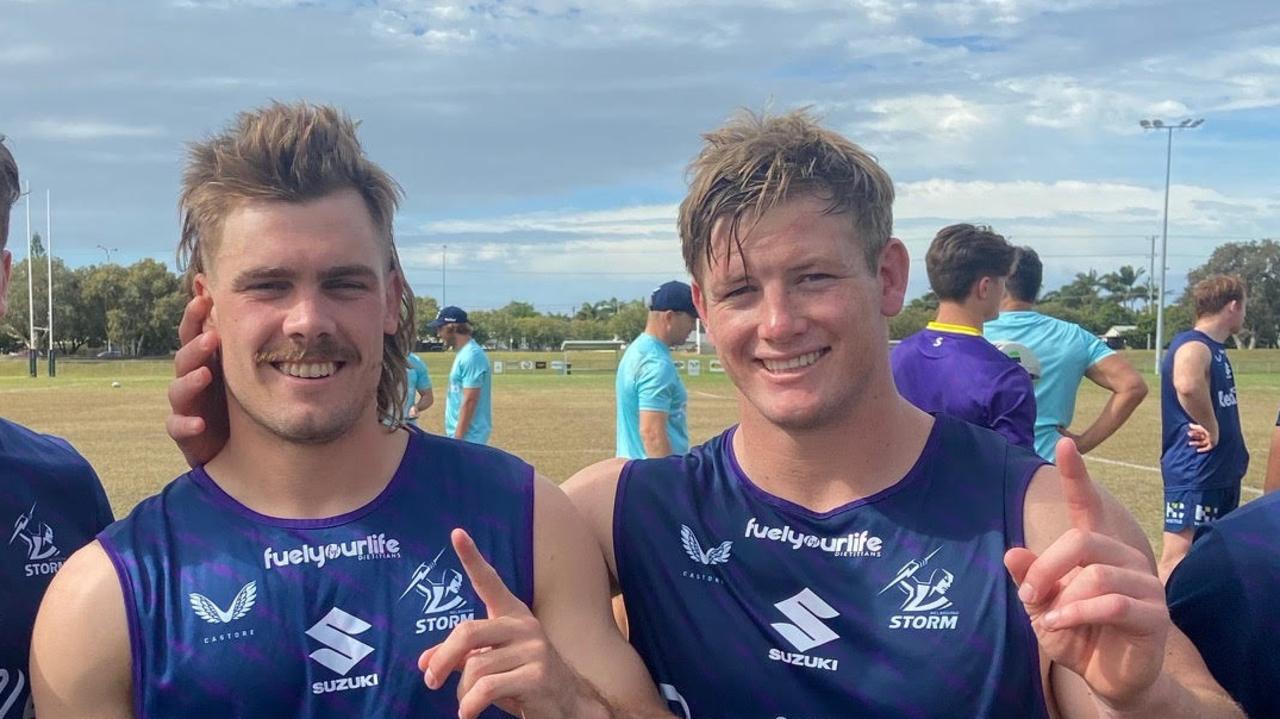 Melbourne Storm players Ryan Papenhuyzen and Harry Grant