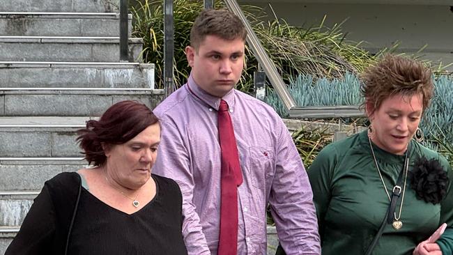 Mitchell Horan leaving Wollongong Local Court earlier this month with his mother and aunt. Picture: Dylan Arvela