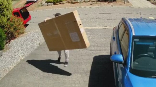 The woman thought she was receiving a 65-inch flat screen TV, which she paid $550 for. Picture: 9News