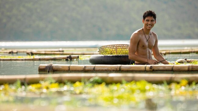 The ‘seaweed farm’ scenes were filmed at Palm Bay Resort in the cove on front the resort.