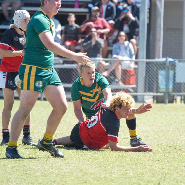 Ignatius Park College and Kirwan State High School teams take on St Brendanâ€™s College Yeppoon teams in Queensland state rugby league semi finals at Mackay on Wednesday, August 24, 2022.