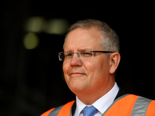 Prime Minister Scott Morrison visits the Downer EDI Rail Auburn Maintenance Centre in Sydney, Tuesday, September 25, 2018. (AAP Image/Mick Tsikas) NO ARCHIVING