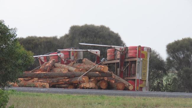 Police and emergency services at the scene of a fatal crash at Wye in Limestone Coast. Picture: Arj Ganesan