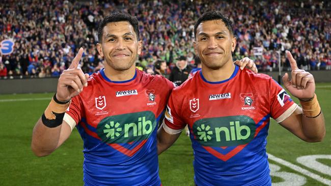 NRL 2023 QF Newcastle Knights v Canberra Raiders – Jacob Saifiti Daniel Saifiti