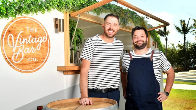 Co Founders of the The Vintage Bar Co, Cody Coulton and Alex Jones are debuting their cocktail van at The Ville. Picture: Alix Sweeney