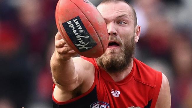 Max Gawn in action for Melbourne.