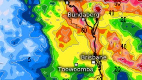 Heavy rain is forecast for South East Queensland over coming days. Picture: meteologix