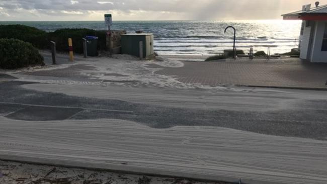 The trial is aimed at preventing sand from drifting from the beach onto nearby roads. Picture: Supplied