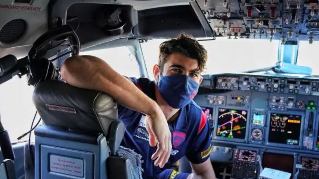 Christian Petracca crept into the cockpit during the three hours they spent on the ground in Brisbane.